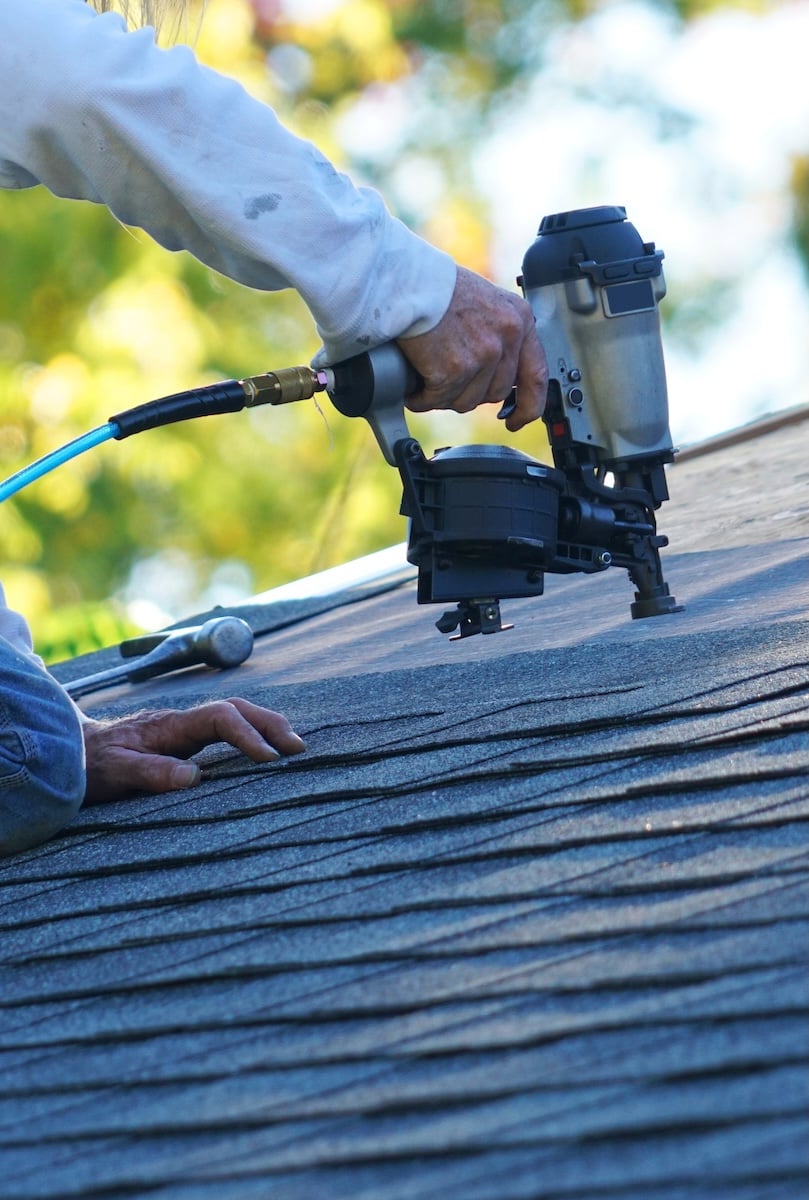 nail gun on roof